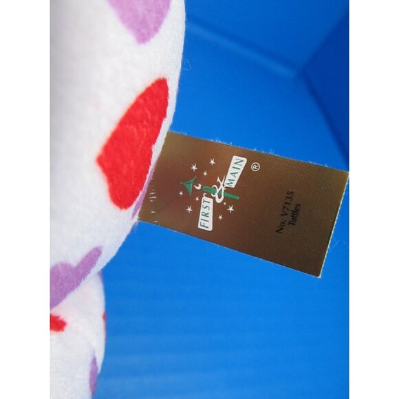 First & Main Red Plush Turtle Stuffed Animal With Heart Pattern Shell V-Day - Picture 6 of 8